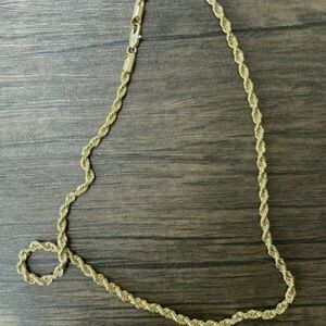 14kt gold Bonded stamped chain necklace 16 inch masculine or feminine fine